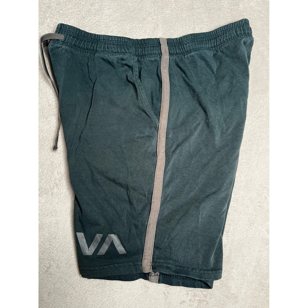 RVCA Contender Shorts Mens Medium Logo‎ Athletic Gym Lounge Training Dark Green